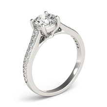 Load image into Gallery viewer, 14k White Gold Graduated Single Row Diamond Engagement Ring (1 1/3 cttw)