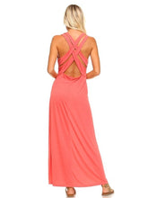 Load image into Gallery viewer, Women&#39;s Halter Maxi Dress with Cross Back Straps Dresses LoveAdora