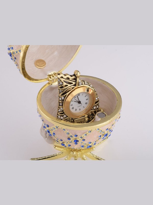 Pink Faberge Egg with Clock Inside Home Decor LoveAdora