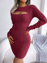 Load image into Gallery viewer, Round Collar Knitted Sweater Dress Dresses LoveAdora