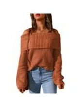 Load image into Gallery viewer, Slash Neck Knitted Sweater Sweaters &amp; Hoodies LoveAdora