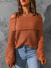 Load image into Gallery viewer, Slash Neck Knitted Sweater Sweaters &amp; Hoodies LoveAdora