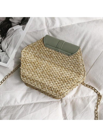 Fashion Hexagon Mulit Style Straw+pu Bag Handbags Other LoveAdora