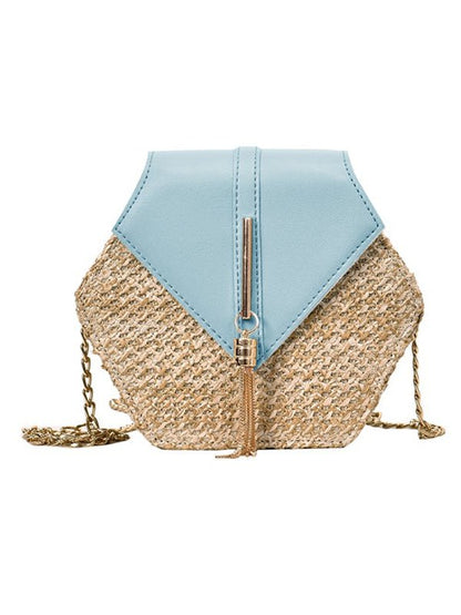 Fashion Hexagon Mulit Style Straw+pu Bag Handbags Other LoveAdora