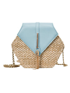 Fashion Hexagon Mulit Style Straw+pu Bag Handbags Other LoveAdora