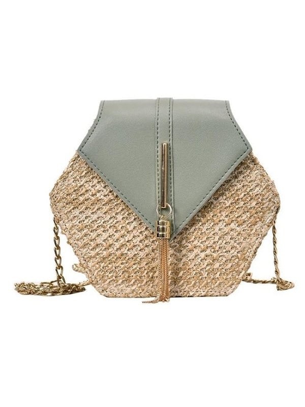 Fashion Hexagon Mulit Style Straw+pu Bag Handbags Other LoveAdora