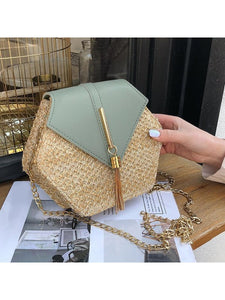 Fashion Hexagon Mulit Style Straw+pu Bag Handbags Other LoveAdora