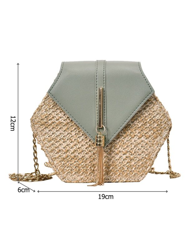 Fashion Hexagon Mulit Style Straw+pu Bag Handbags Other LoveAdora