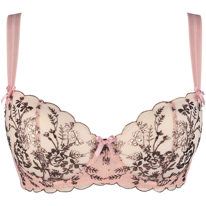 Axami Copper Rose Sheer Mesh Balconette Bra-2