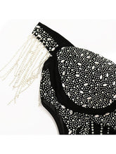 Load image into Gallery viewer, Black Iridescent Rhinestone Cut-Out Night Dress Dresses LoveAdora