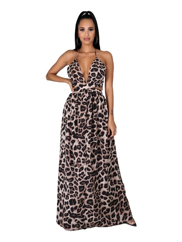 Fiorella Animal Print Maxi Women's Dress - Miss Mafia Dress LoveAdora