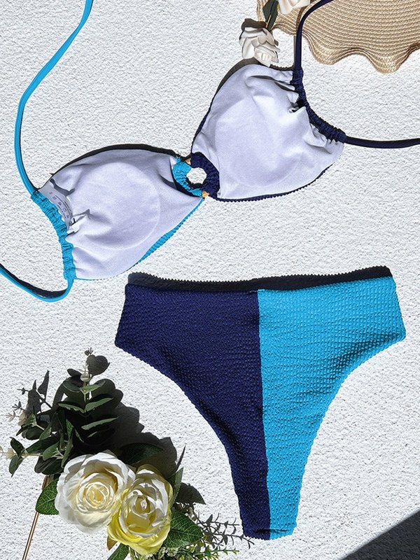 Bandeau Bikini Woman Colorblock Sexy Swimsuits Swimsuit LoveAdora