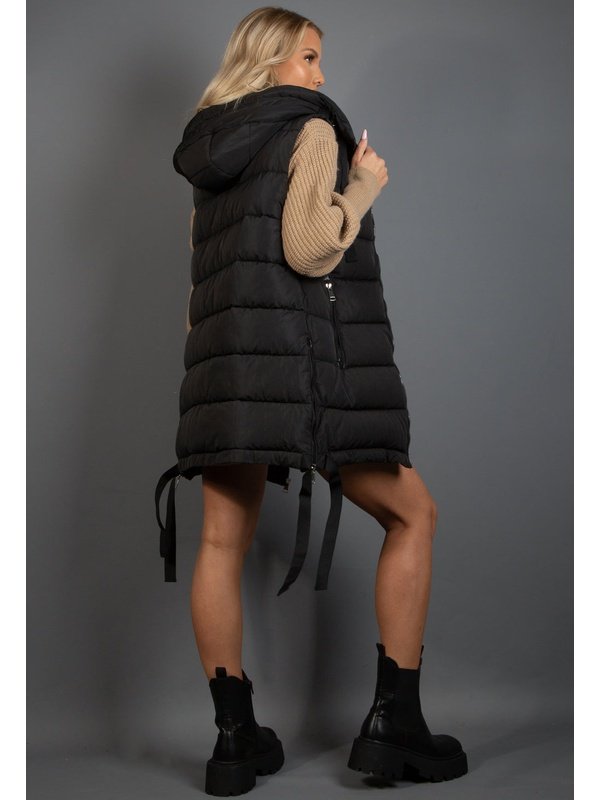 Hooded Puffer Gilet With Webbing Detail Jackets & Coats LoveAdora