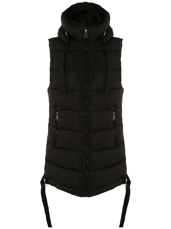 Hooded Puffer Gilet With Webbing Detail