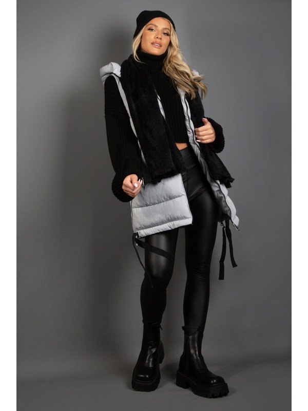 Hooded Puffer Gilet With Webbing Detail Jackets & Coats LoveAdora