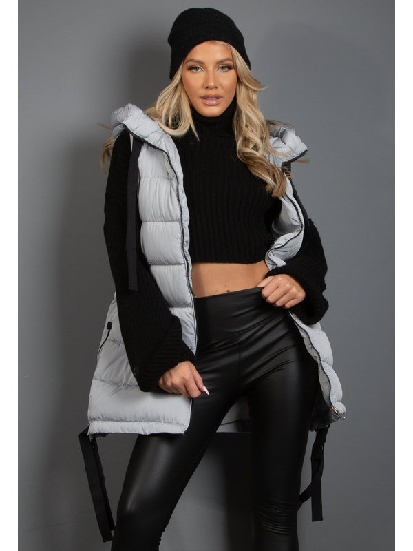 Hooded Puffer Gilet With Webbing Detail Jackets & Coats LoveAdora