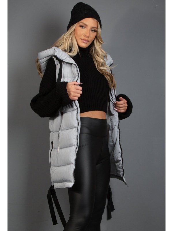 Hooded Puffer Gilet With Webbing Detail Jackets & Coats LoveAdora