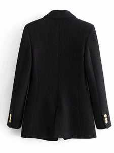Metal Double Breasted Woollen Blazers Coat Jackets & Coats LoveAdora