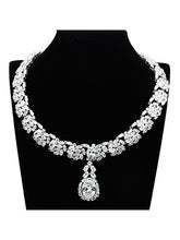 Load image into Gallery viewer, Rhodium Brass Jewelry Sets with AAA Grade CZ in Clear Jewelry Set LoveAdora