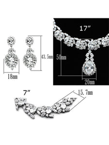 Rhodium Brass Jewelry Sets with AAA Grade CZ in Clear Jewelry Set LoveAdora