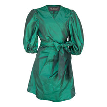 Load image into Gallery viewer, Glimmer Green Wrap Dress-5