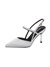 Load image into Gallery viewer, One Word Buckle Stiletto Pointed Toe Small Fresh High Heels Ladies Footwear LoveAdora