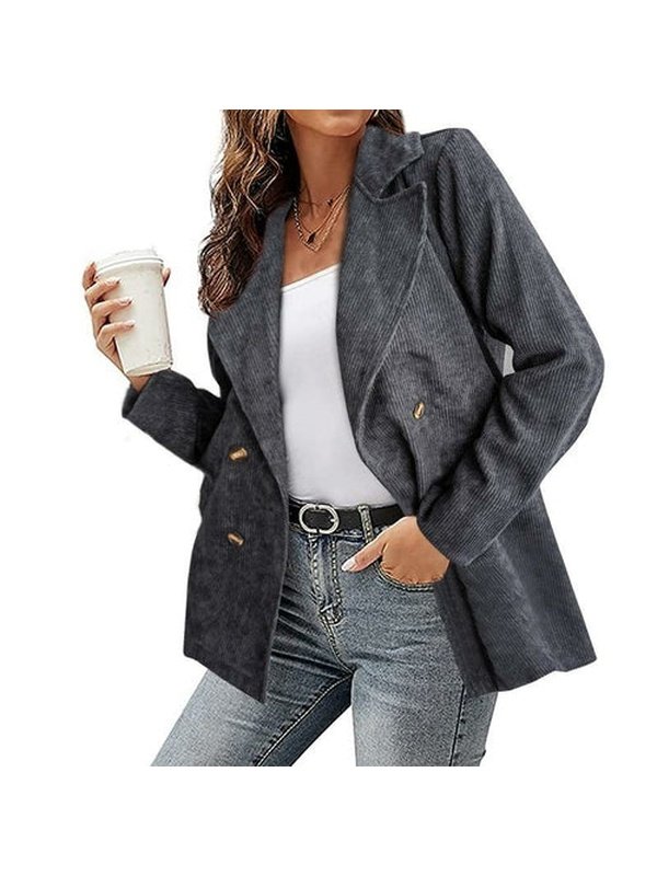 Women's Vintage Corduroy Blazer Jacket Jackets & Coats LoveAdora