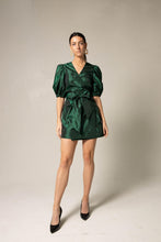 Load image into Gallery viewer, Glimmer Green Wrap Dress-3