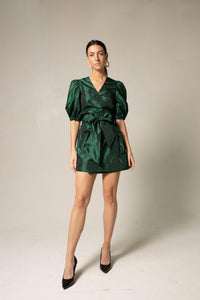 Glimmer Green Wrap Dress-3