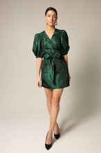 Load image into Gallery viewer, Glimmer Green Wrap Dress-0