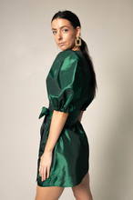Load image into Gallery viewer, Glimmer Green Wrap Dress-4
