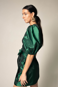 Glimmer Green Wrap Dress-2
