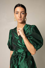 Load image into Gallery viewer, Glimmer Green Wrap Dress-1