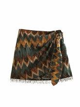 Load image into Gallery viewer, Vintage Beading Decoration Print Mini Skirt Skirts LoveAdora