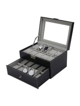 Load image into Gallery viewer, PU Leather Double Layers 20 Grids Slots Watch Box Watches LoveAdora