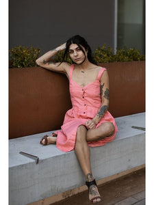 Daria Linen Dress | Coral Women's Clothing LoveAdora