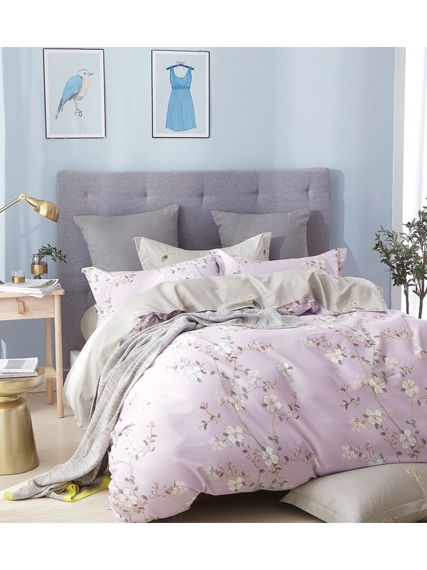 Cynthia Purple Floral 100% Cotton Comforter Set Home & Garden LoveAdora