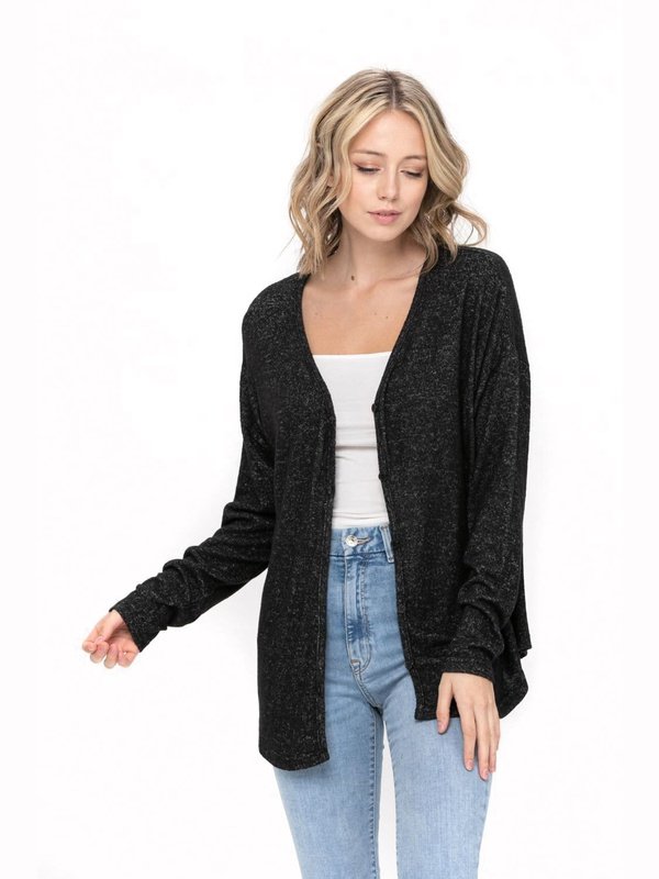 Long Sleeve V-Neck Button Down Knit Open Front Cardigan Sweater Tops