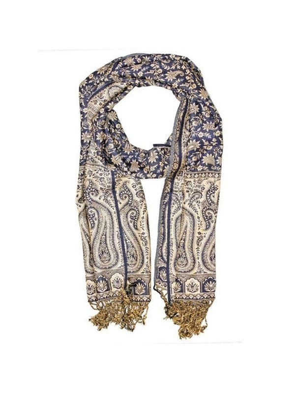 Reversible Scarf Pattern Patola Style Dark Paisley Print Botanical Jewelry & Watches LoveAdora