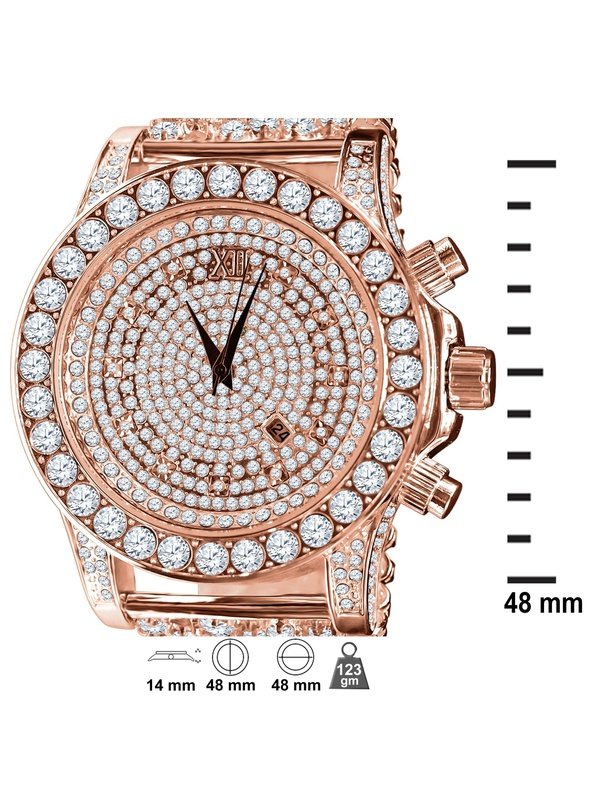 BURNISH CZ ICED OUT WATCH | 5110295