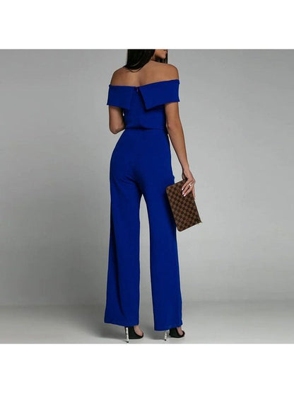 Women Off Shoulder Elegant Party Jumpsuit Chic Slim Work Overalls Jumpsuits & Rompers LoveAdora