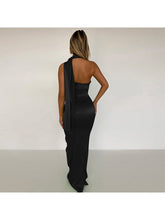 Load image into Gallery viewer, Satin Backless Maxi Dress Gown Halter Sleeveless Backless Bodycon Long Dresses LoveAdora