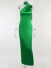 Load image into Gallery viewer, Satin Backless Maxi Dress Gown Halter Sleeveless Backless Bodycon Long Dresses LoveAdora