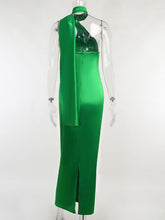 Load image into Gallery viewer, Satin Backless Maxi Dress Gown Halter Sleeveless Backless Bodycon Long Dresses LoveAdora