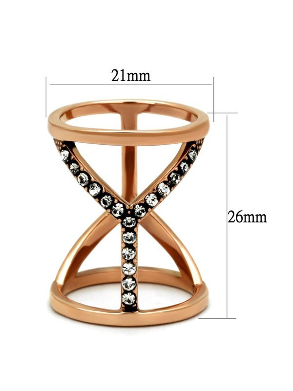 Women Stainless Steel Synthetic Crystal Rings Jewelry & Watches LoveAdora