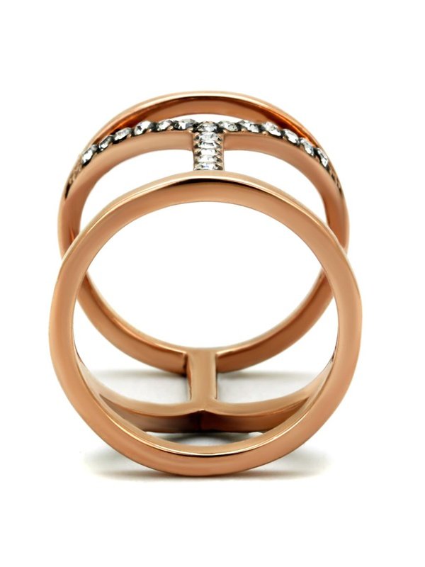 Women Stainless Steel Synthetic Crystal Rings Jewelry & Watches LoveAdora