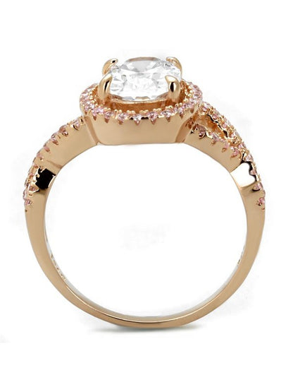 TS489 - Rose Gold 925 Sterling Silver Ring with AAA Grade CZ in Clear Jewelry & Watches LoveAdora