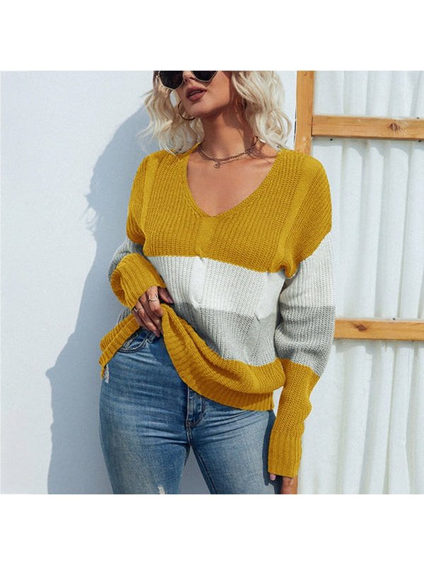V Neck Twist Knitted Winter Oversize Loose Sweater Sweaters & Hoodies LoveAdora