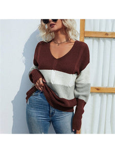 V Neck Twist Knitted Winter Oversize Loose Sweater Sweaters & Hoodies LoveAdora