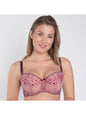 Sheer Mesh Embroidered Balconette Bra Viola Balcony Bra LoveAdora